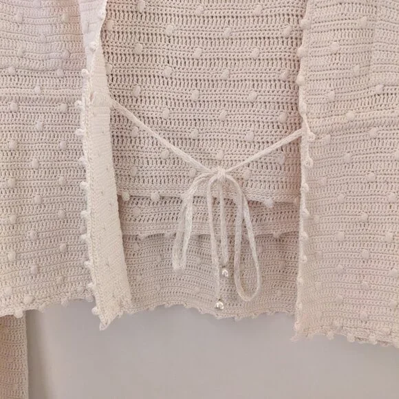 Vintage Carlisle crochet cardigan set silk blend - Picture 2 of 10